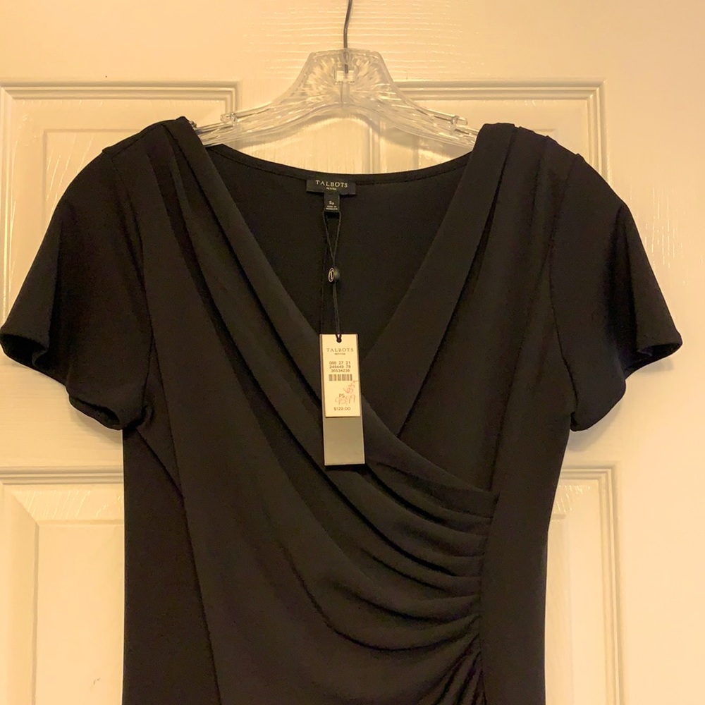 Talbots Petites Black Short-sleeve Dress, Size Small